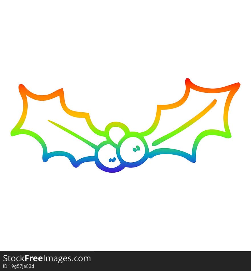 rainbow gradient line drawing cartoon holly cutting