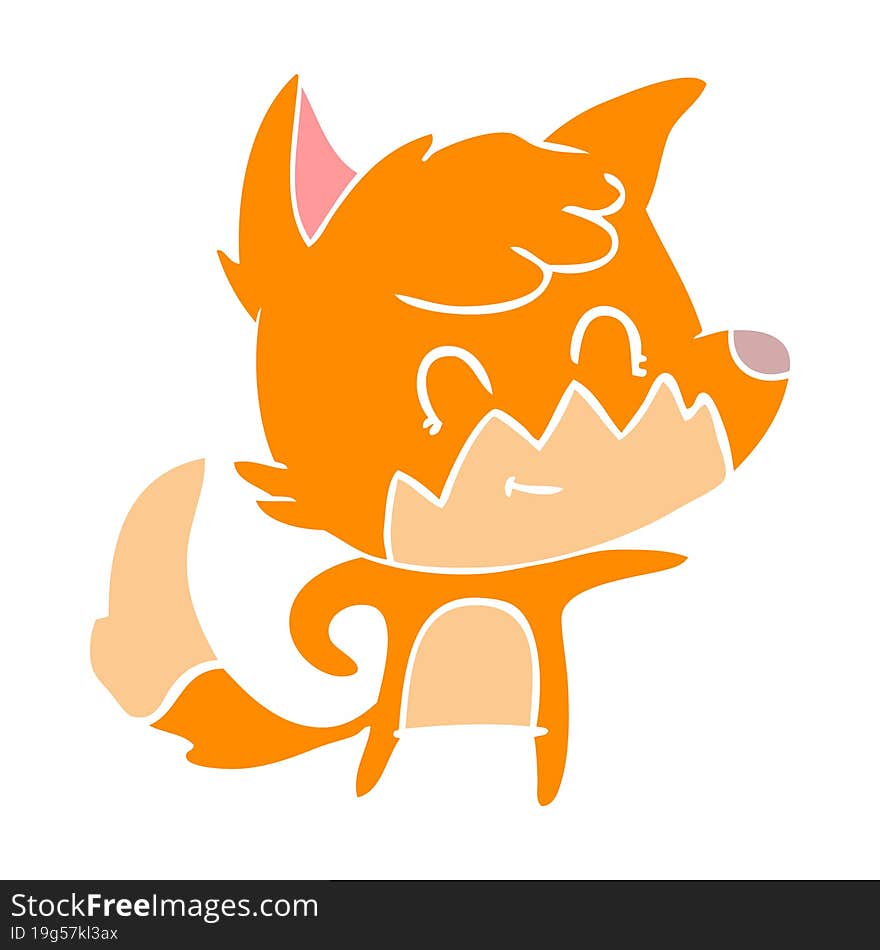 flat color style cartoon friendly fox