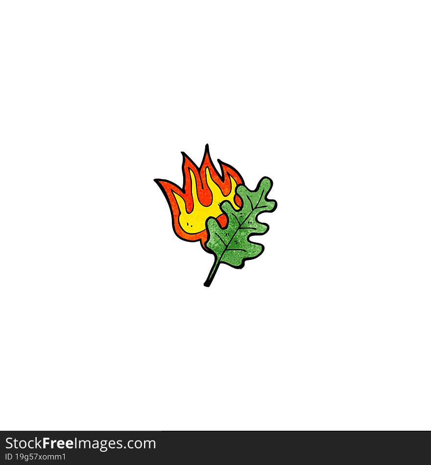 Cartoon Burning Leaf