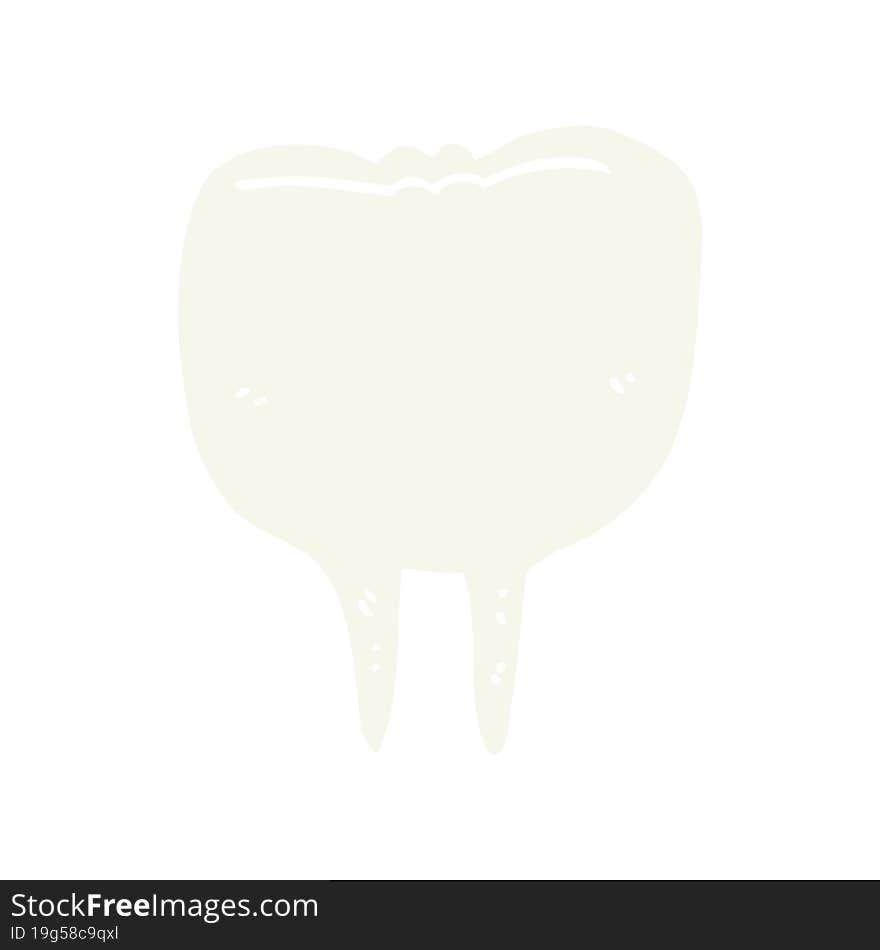 Flat Color Style Cartoon Tooth