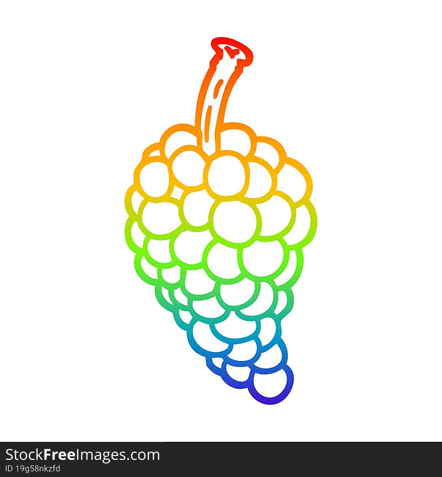 rainbow gradient line drawing cartoon bunch of grapes