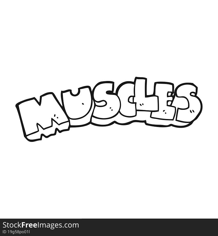 Black And White Cartoon Muscles Symbol