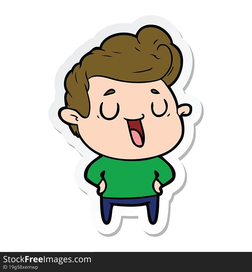 sticker of a happy cartoon man