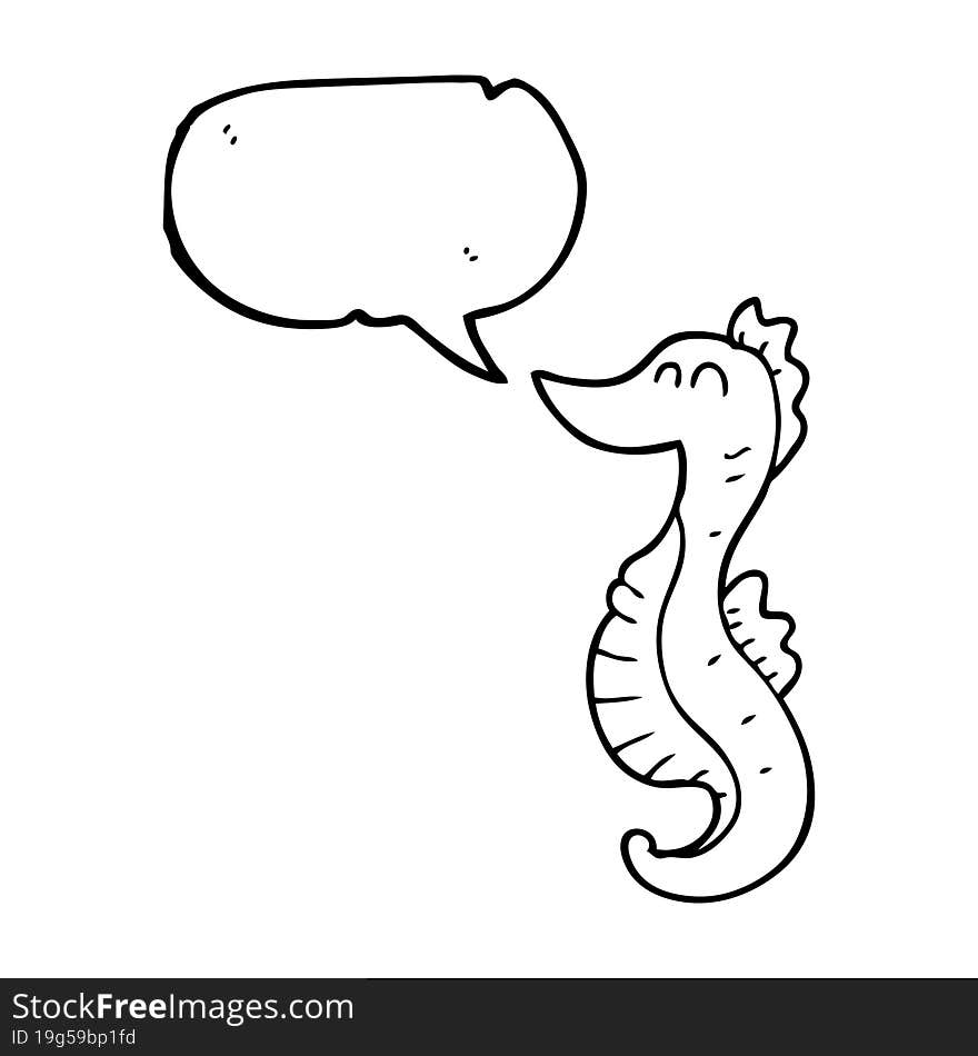 Speech Bubble Cartoon Seahorse