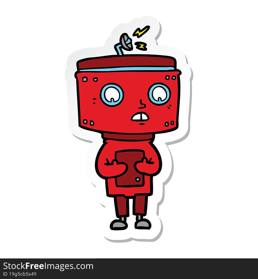 sticker of a cartoon robot