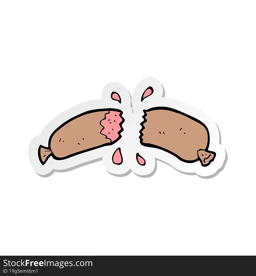 Sticker Of A Cartoon Sausage