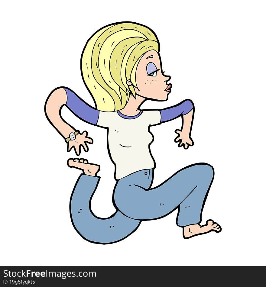 Cartoon Woman Running