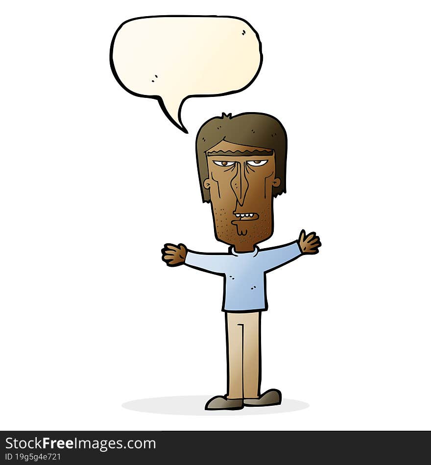 cartoon angry man with speech bubble