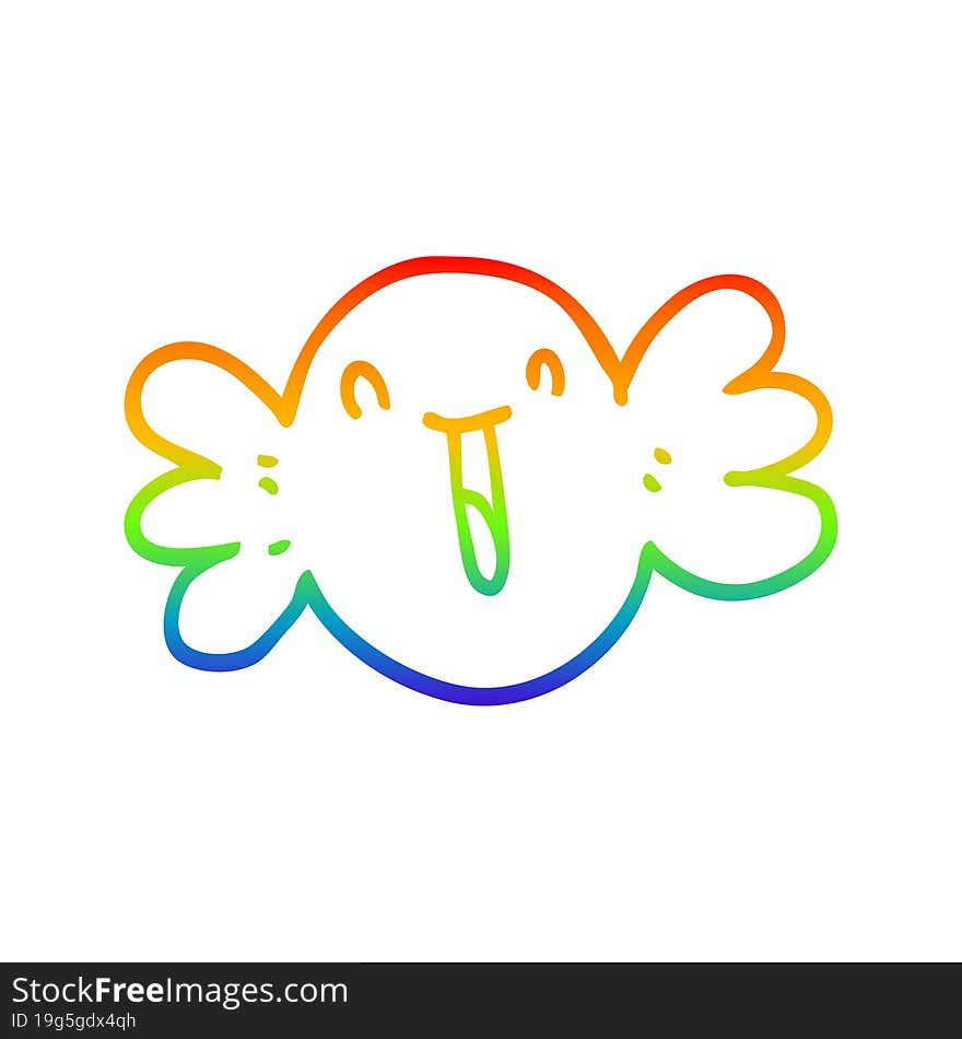 rainbow gradient line drawing cartoon happy candy