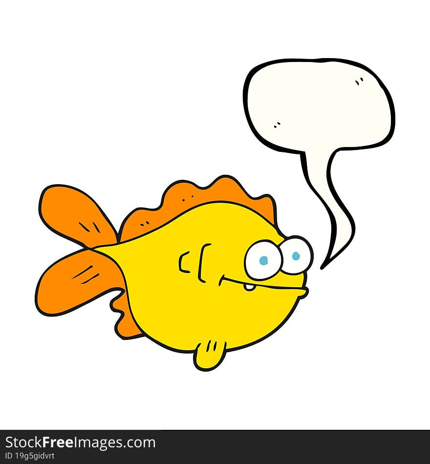 freehand drawn speech bubble cartoon fish