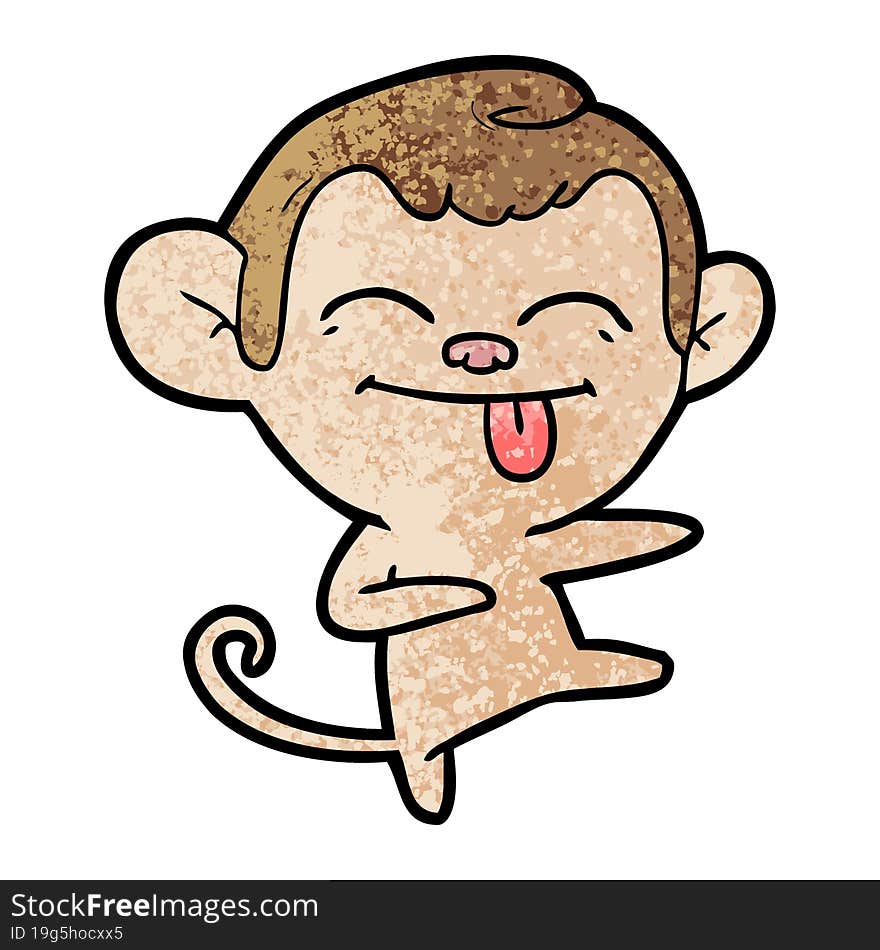 funny cartoon monkey pointing. funny cartoon monkey pointing