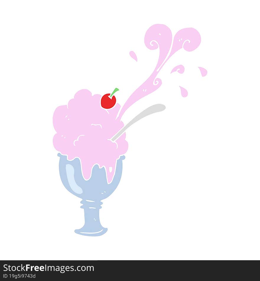 flat color illustration of ice cream. flat color illustration of ice cream