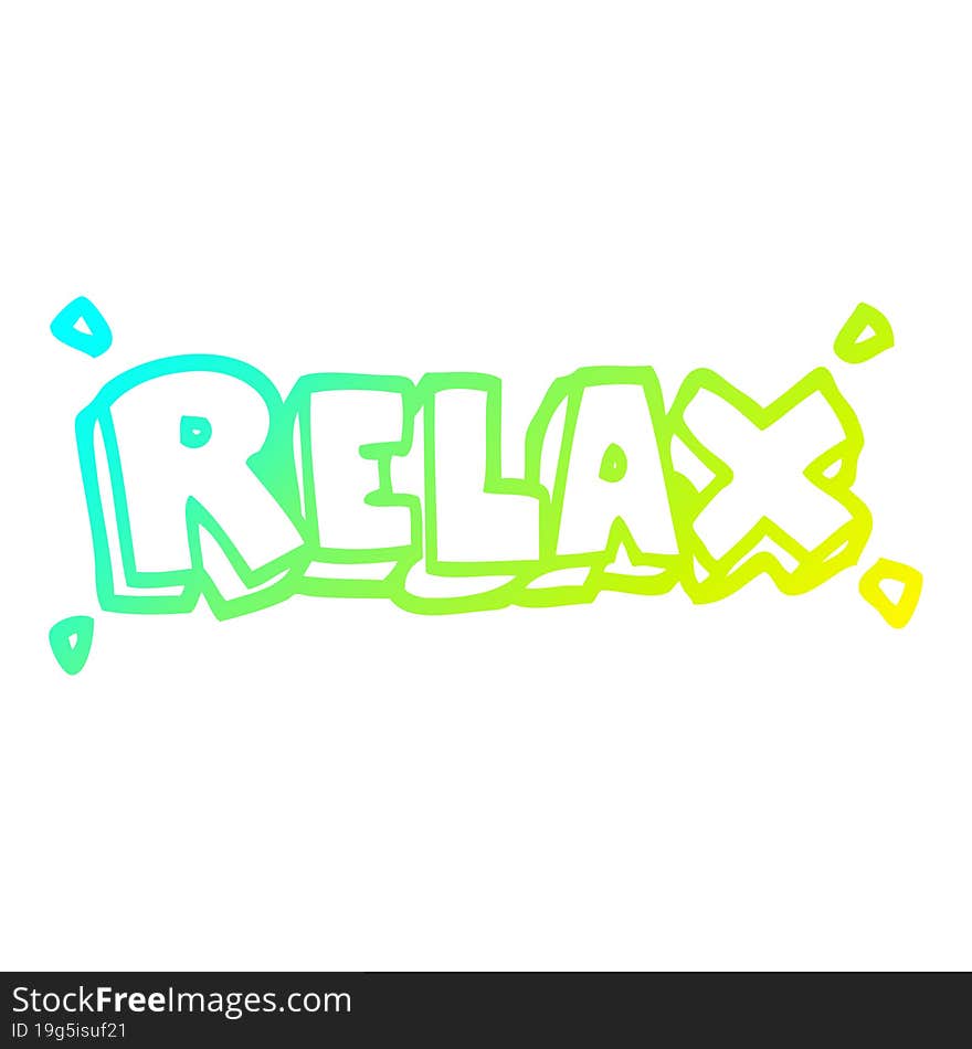 cold gradient line drawing cartoon relax symbol