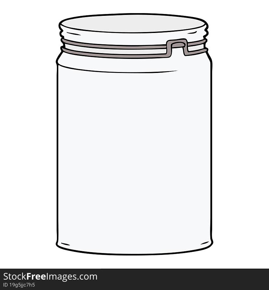 cartoon empty glass jar. cartoon empty glass jar