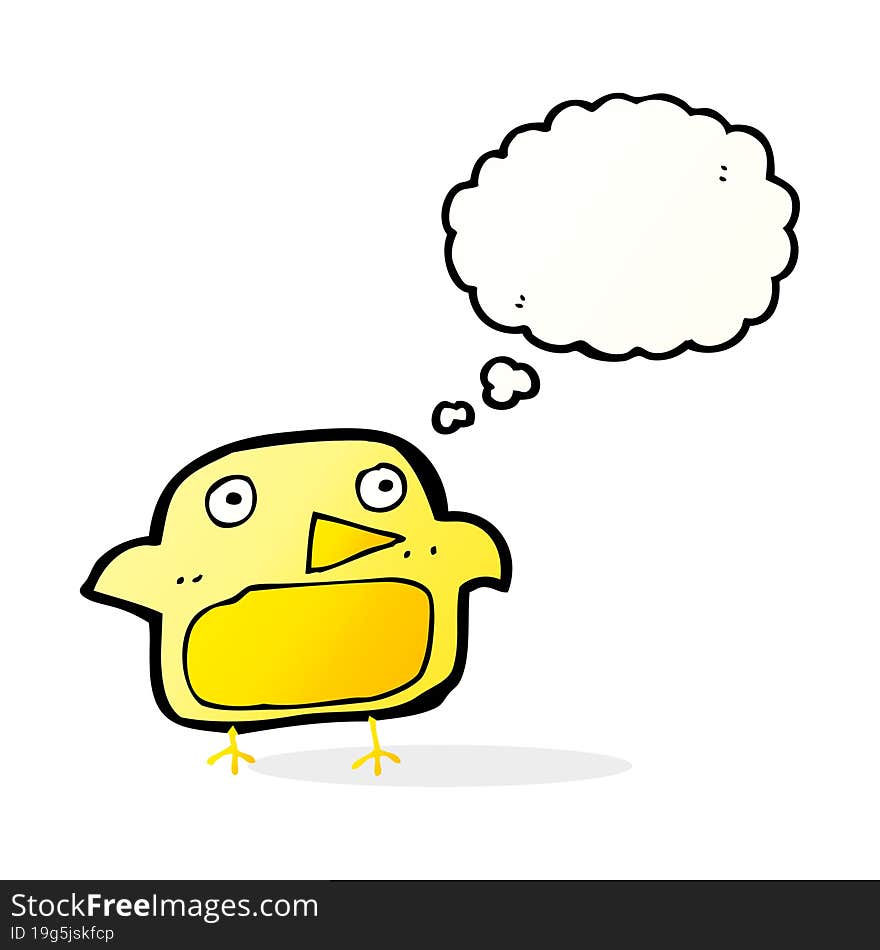 Cartoon Bird With Thought Bubble