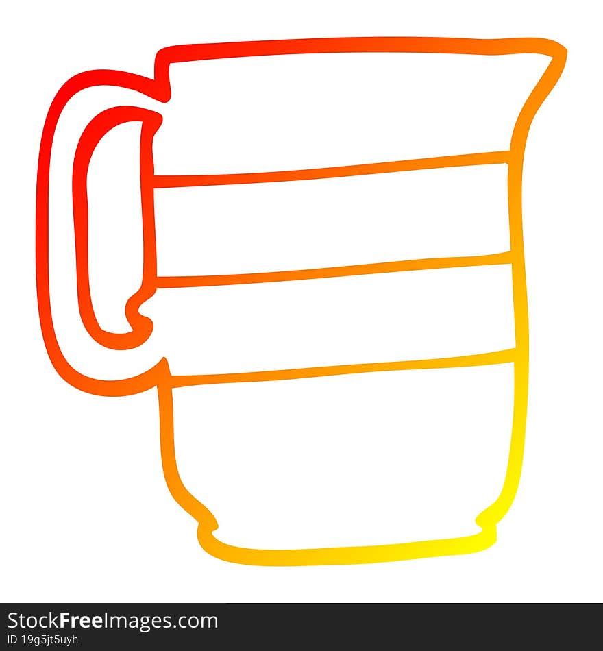 warm gradient line drawing cartoon milk jug