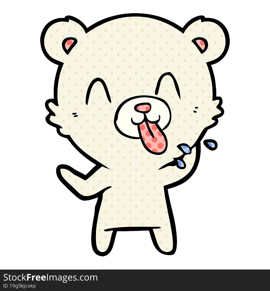 rude cartoon polar bear sticking out tongue. rude cartoon polar bear sticking out tongue