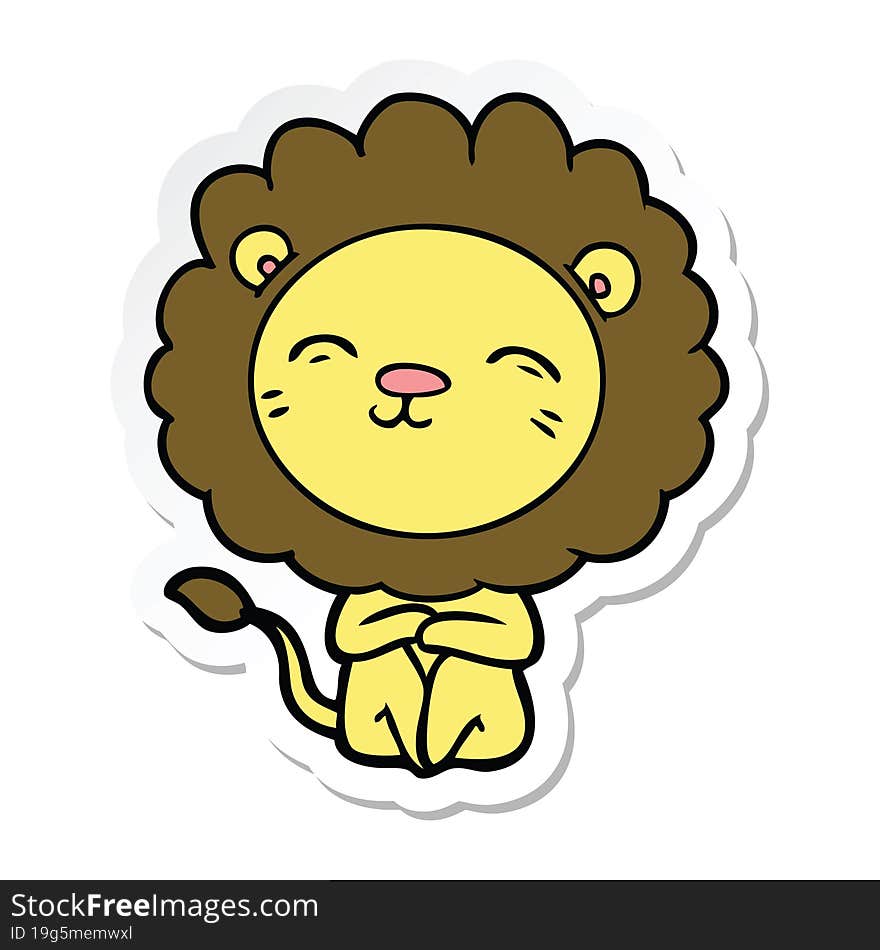 Sticker Of A Cartoon Lion