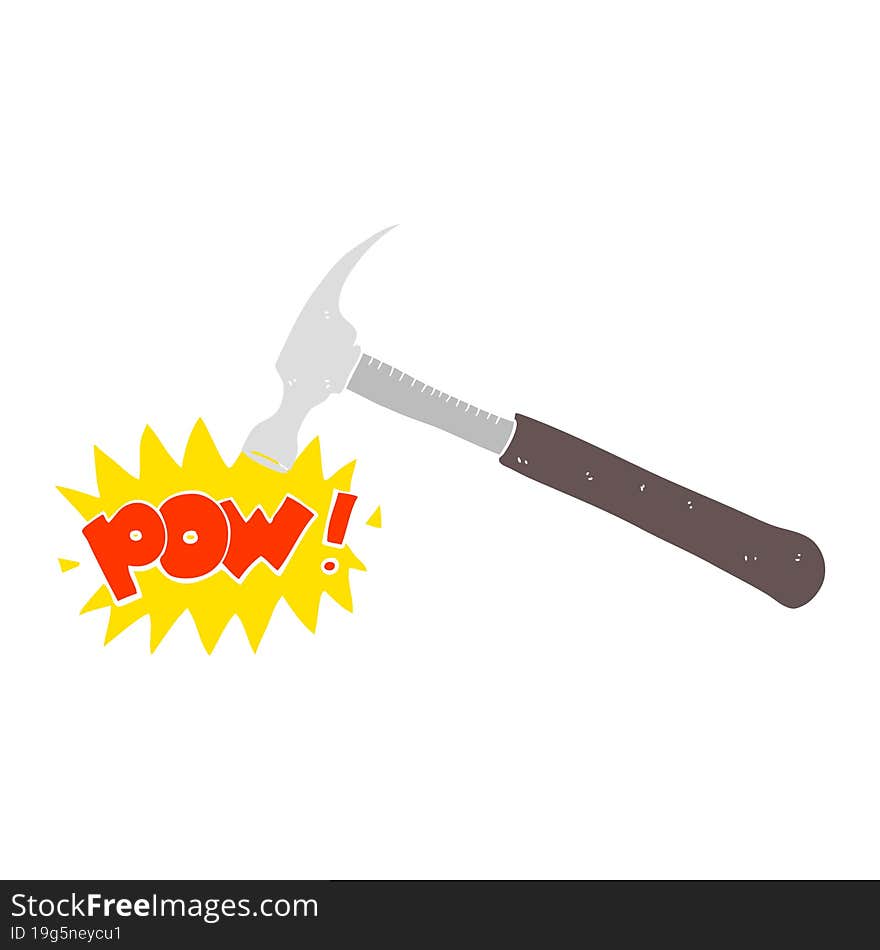 flat color illustration of a cartoon hammer