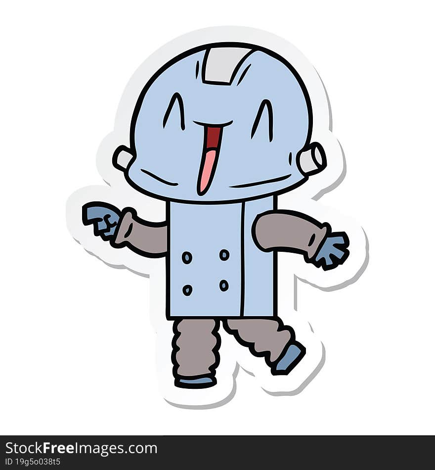 sticker of a cartoon robot