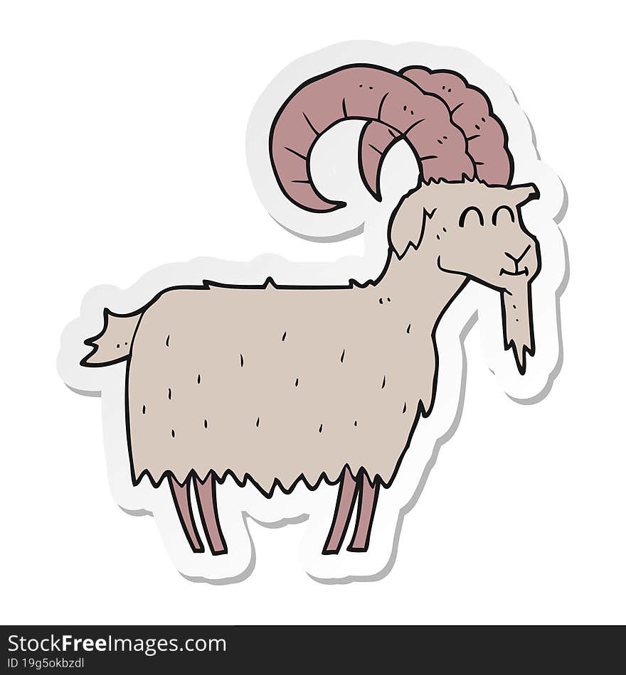 sticker of a cartoon goat