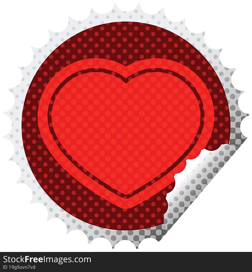 heart circular peeling sticker