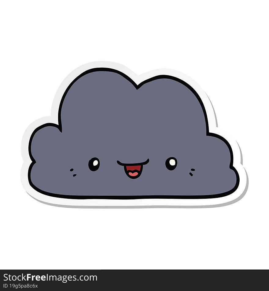 Sticker Of A Cute Cartoon Cloud