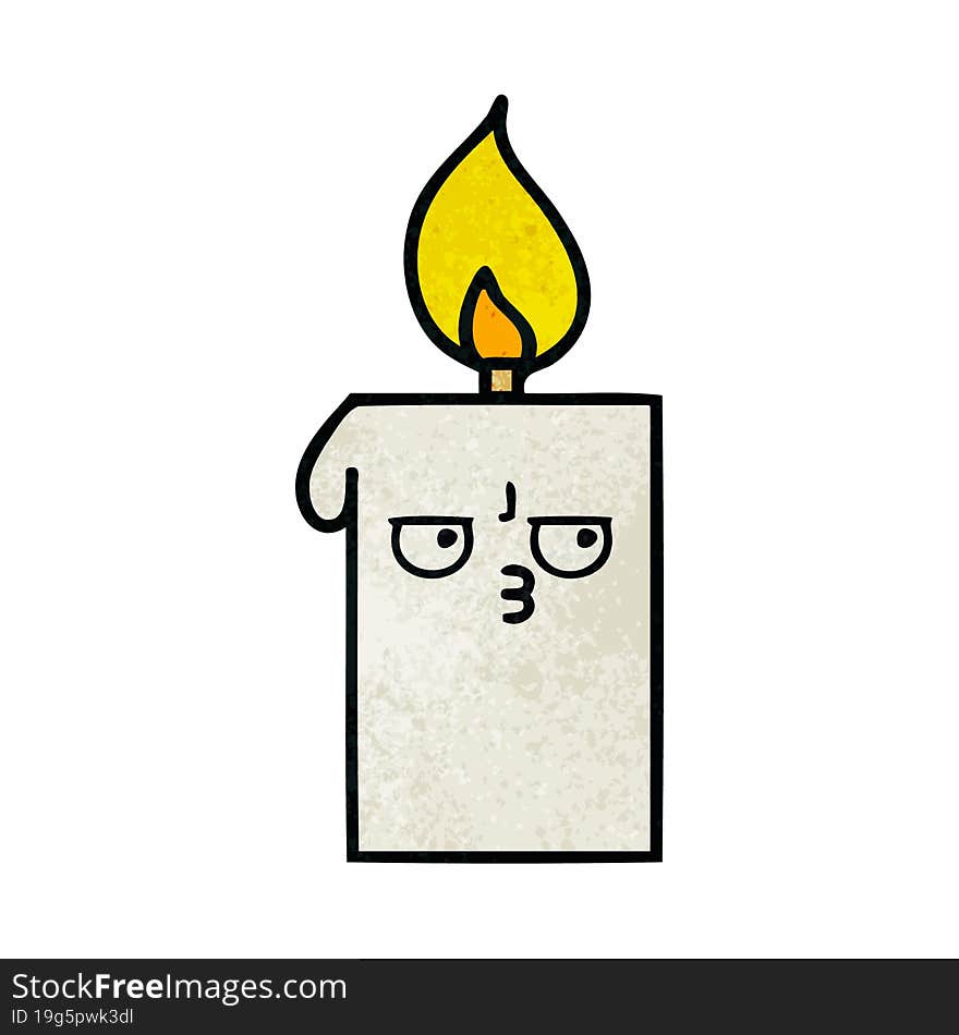 retro grunge texture cartoon lit candle