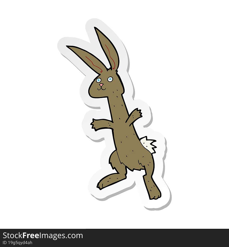 Sticker Of A Cartoon Rabbit