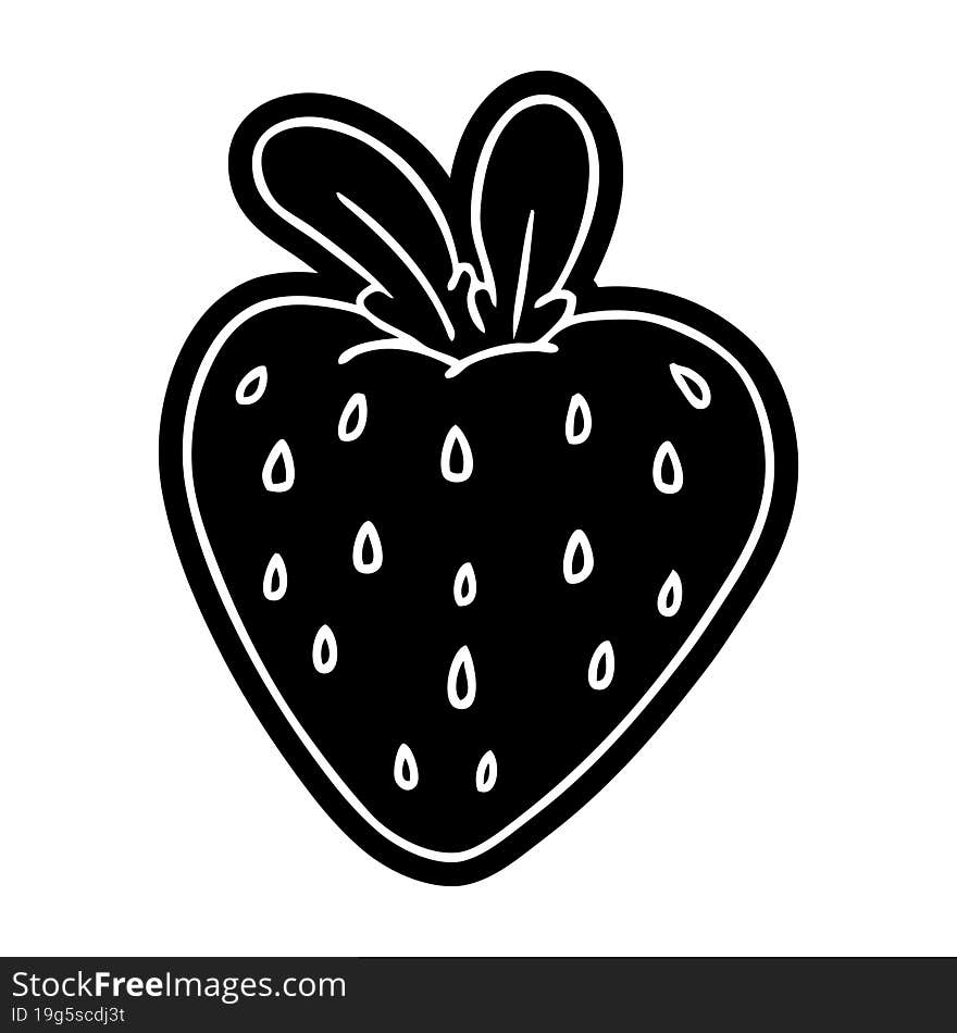 cartoon icon of a fresh strawberry. cartoon icon of a fresh strawberry