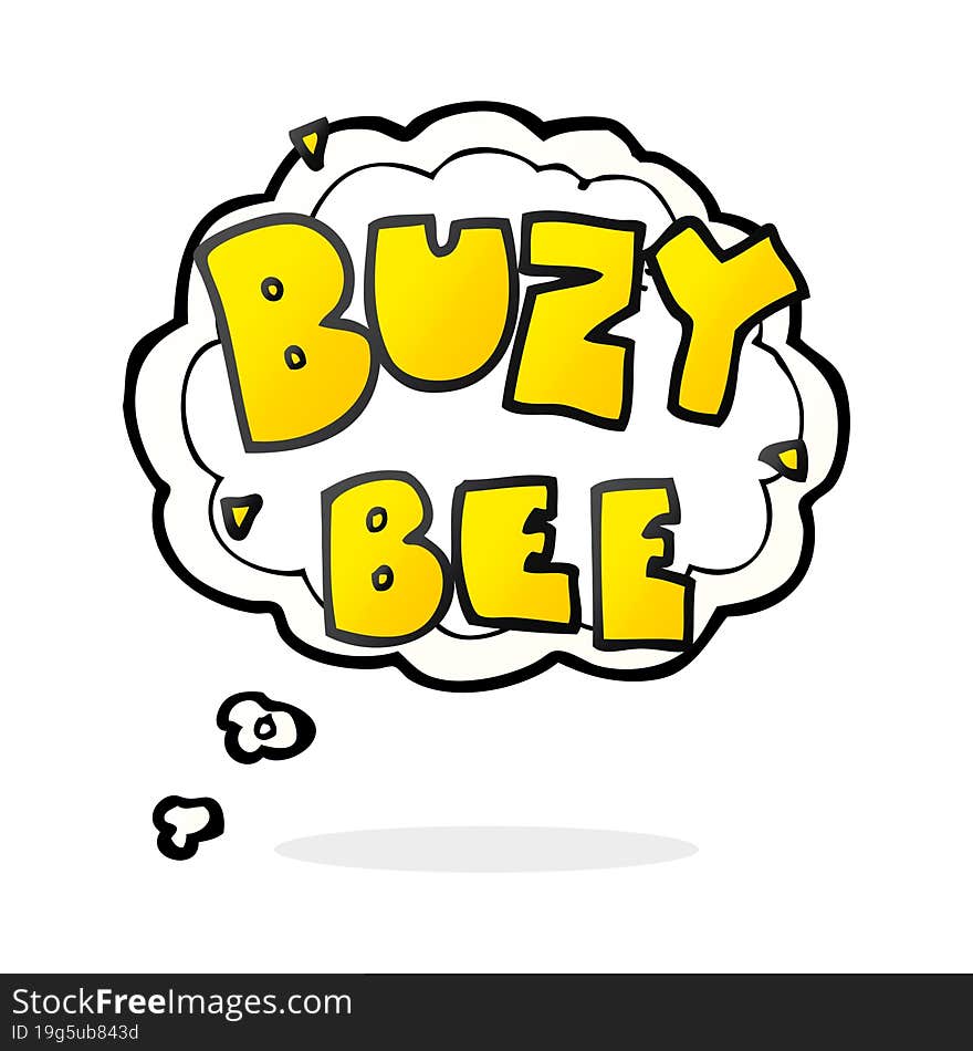 thought bubble cartoon buzy bee text symbol