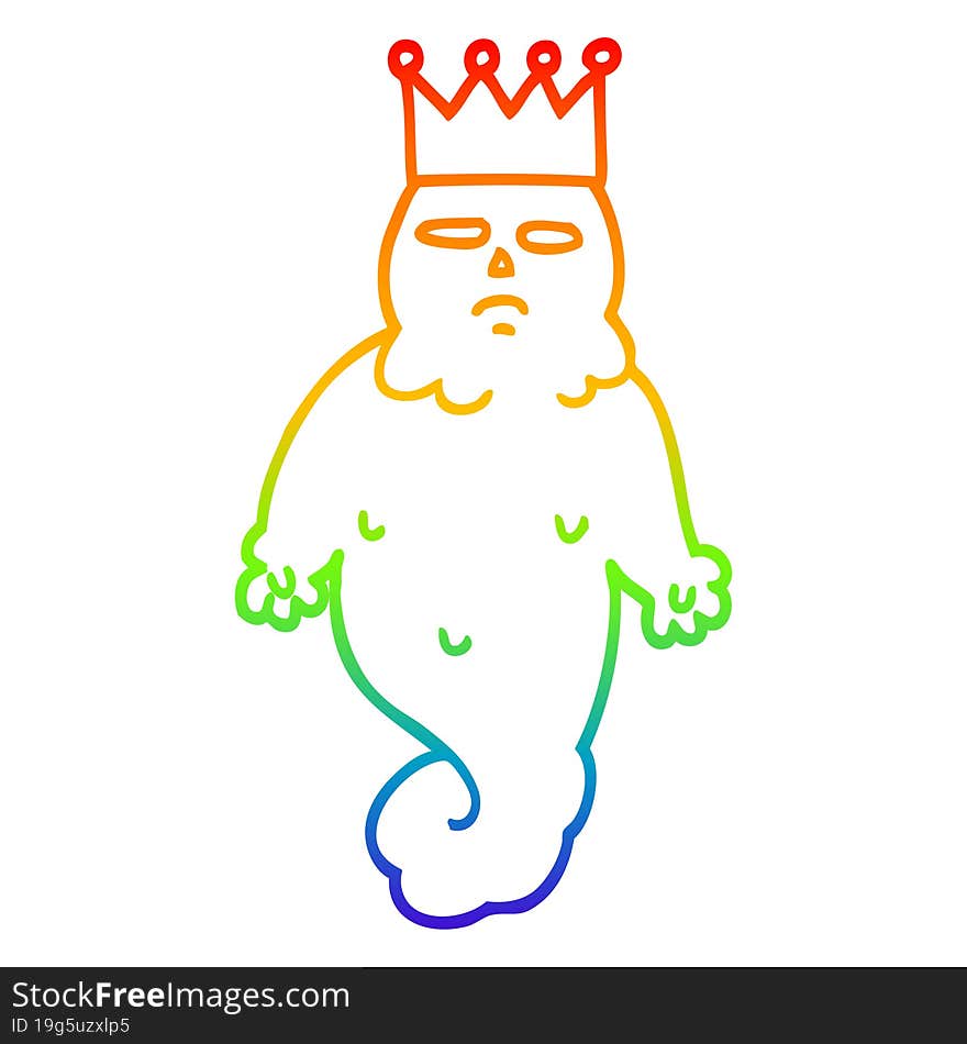 rainbow gradient line drawing cartoon spooky ghost king