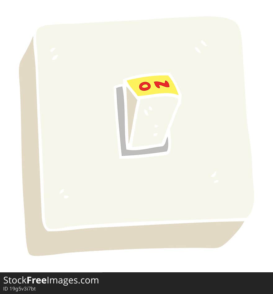 flat color illustration of light switch. flat color illustration of light switch