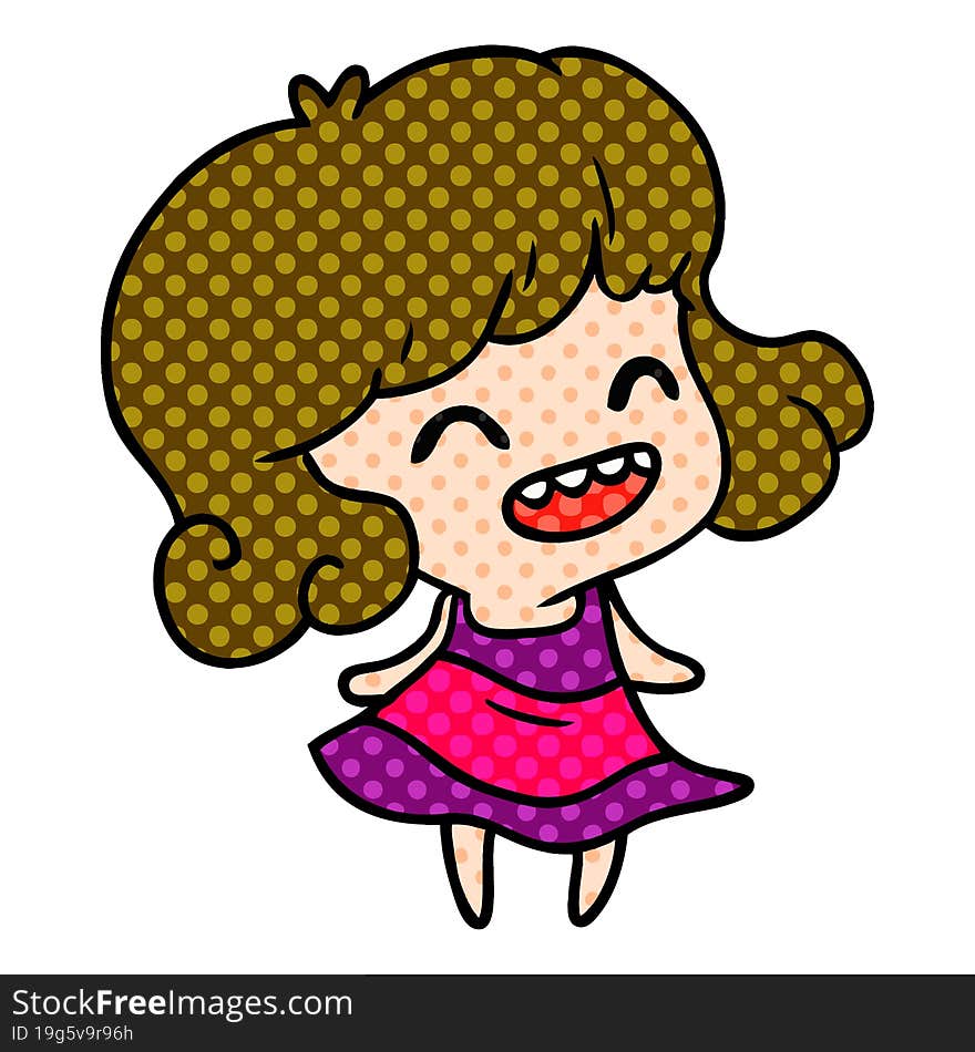 Cartoon Of Cute Kawaii Girl