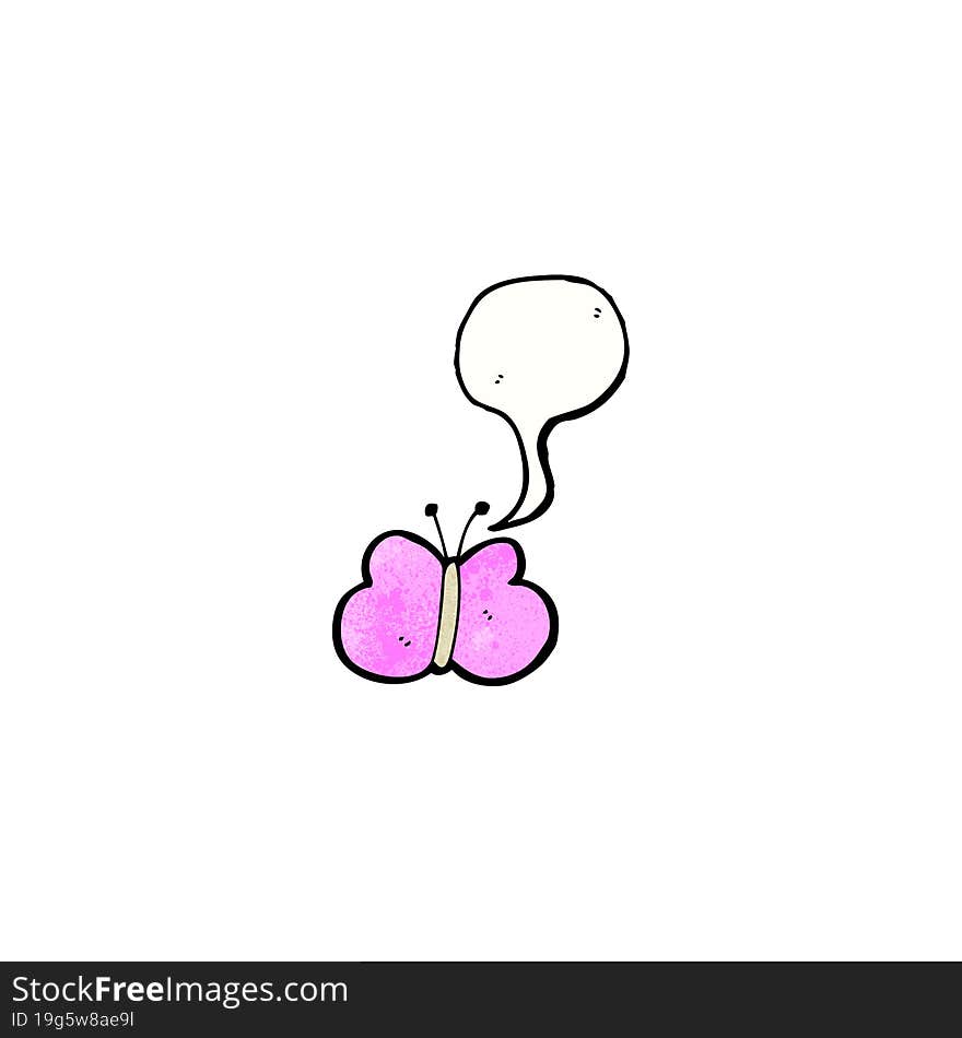 cartoon butterfly with speech bubble