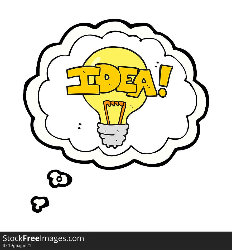 thought bubble cartoon idea light bulb symbol