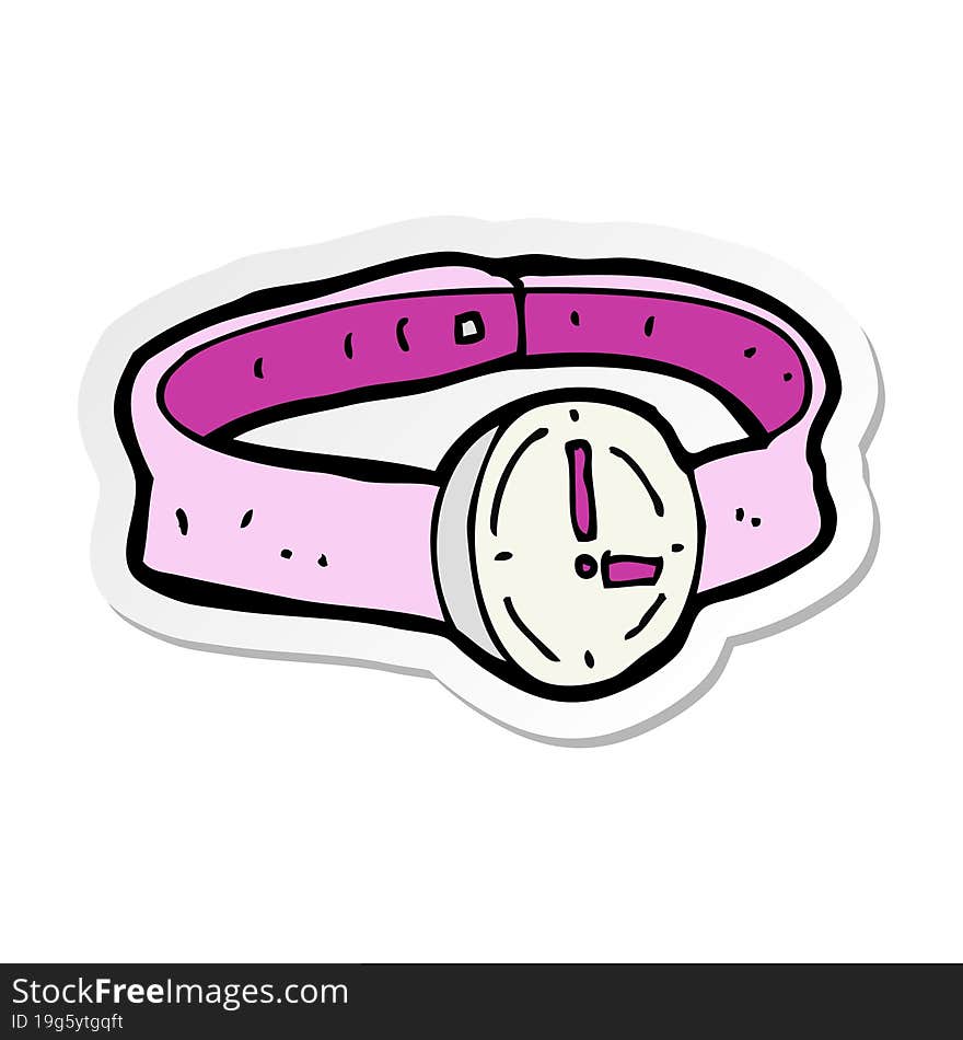 Sticker Of A Cartoon Wrist Watch