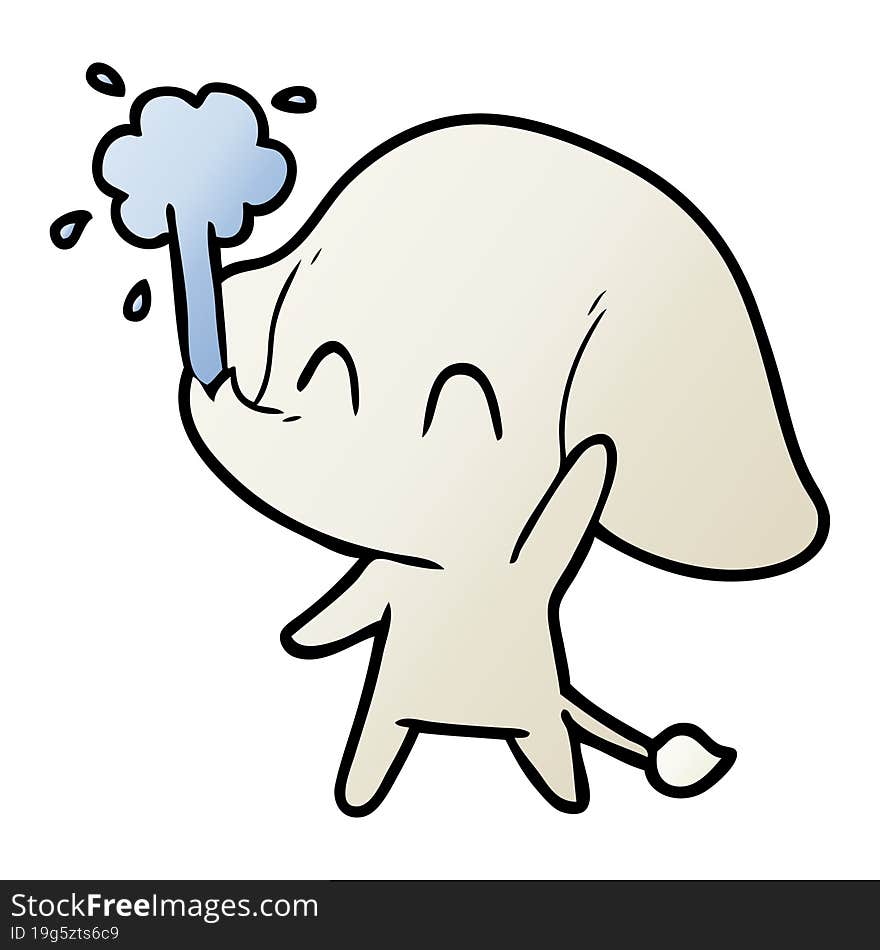 cute cartoon elephant spouting water. cute cartoon elephant spouting water