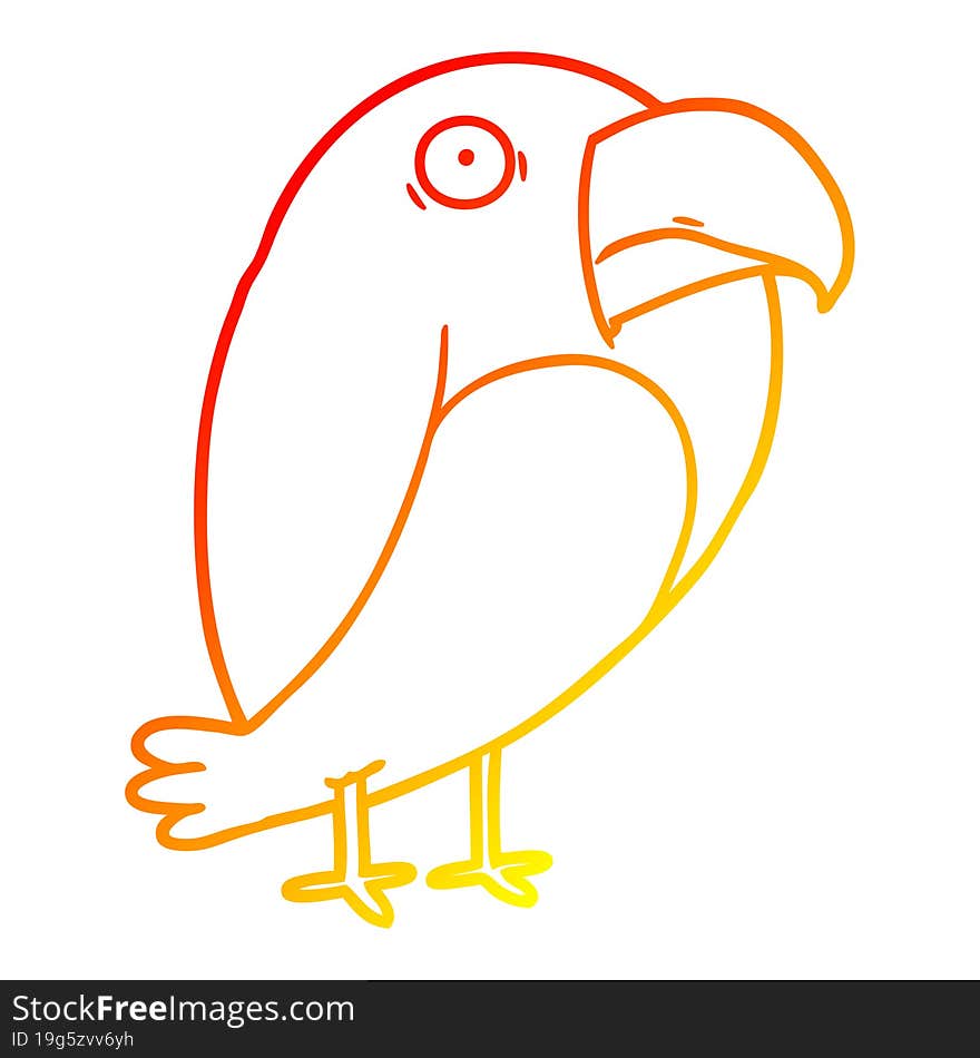 warm gradient line drawing cartoon crow