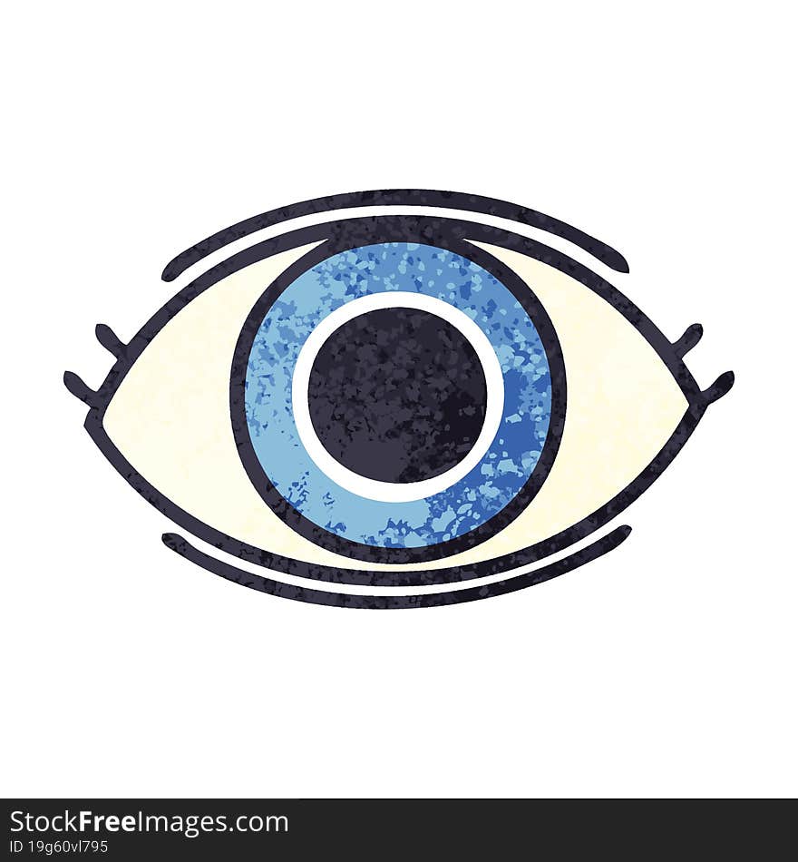 retro illustration style cartoon eye