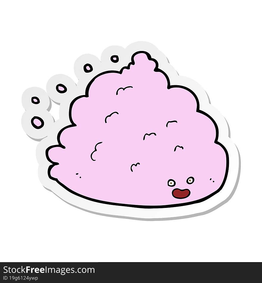 sticker of a cartoon cloud character