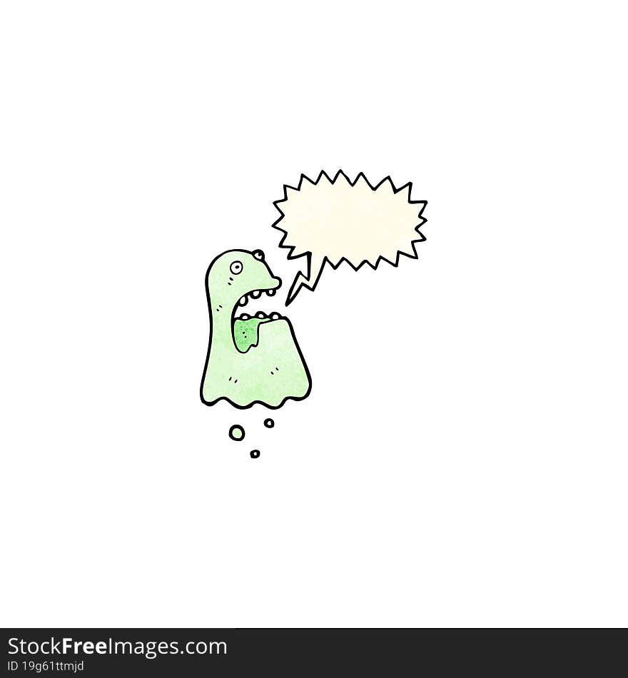 cartoon spooky ghost with speech bubble