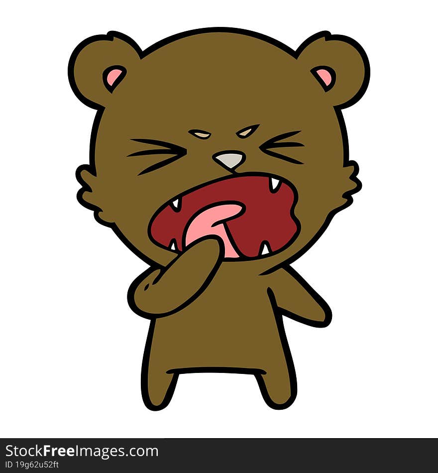 angry cartoon bear shouting. angry cartoon bear shouting