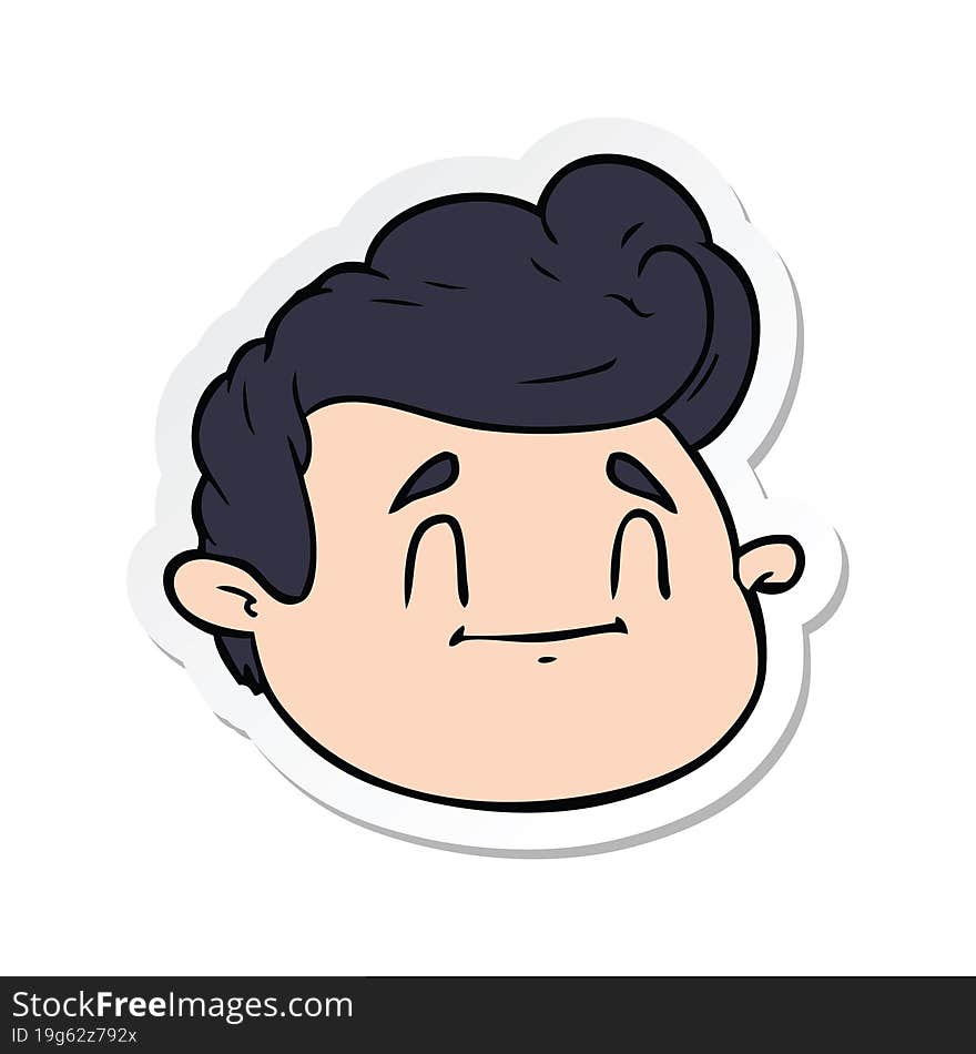 sticker of a cartoon male face