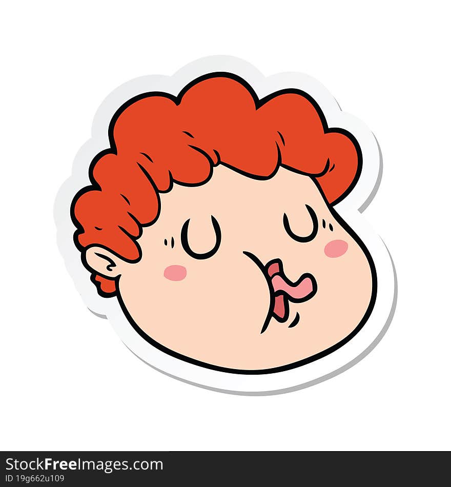 Sticker Of A Cartoon Male Face