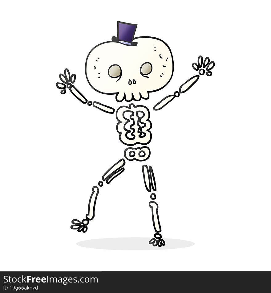 cartoon dancing skeleton