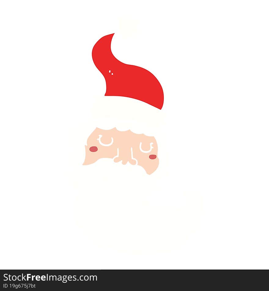 Flat Color Style Cartoon Santa Face