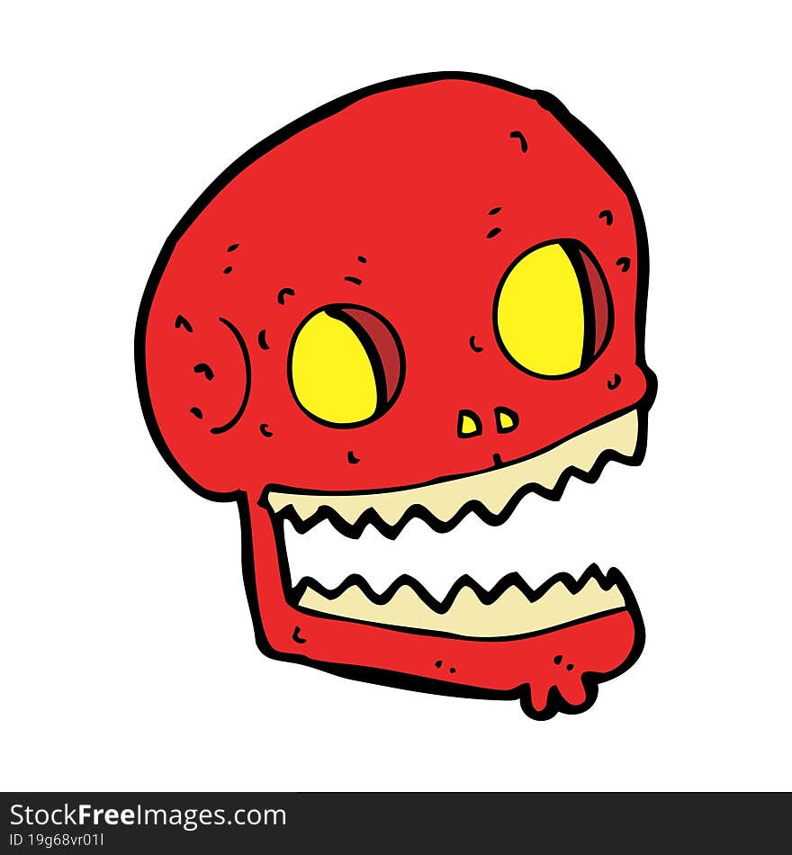 cartoon spooky skull