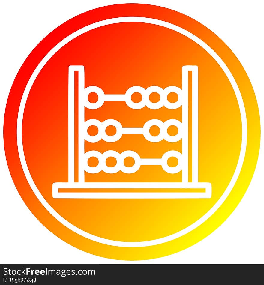 traditional abacus circular in hot gradient spectrum