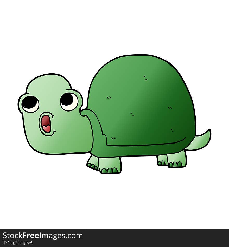 cartoon doodle shocked turtle